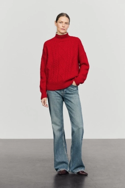 Massimo Dutti Трикотажный свитер, красный