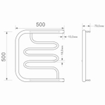 Полотенцесушитель MIXLINE СВОБОДА ПМ2/симпл пм2 50х50 1'' ПОЛКА