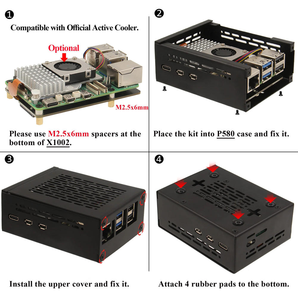 Корпус Raspberry pi 5 P580, для X1002