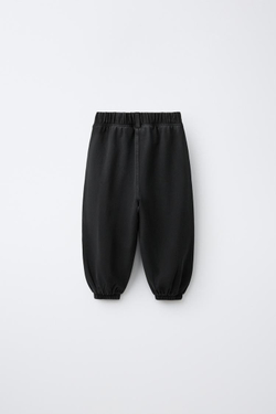 ZARA ОДНОТОННЫЕ БРЮКИ-ДЖОГГЕРЫ, ЧЕРНЫЙ