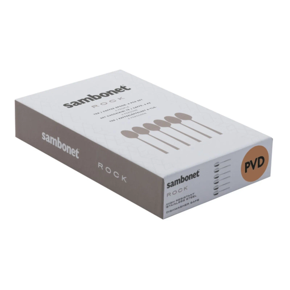 Sambonet Набор из 6 черных кофейных ложек Rock PVD Diamond 2 52962KA6