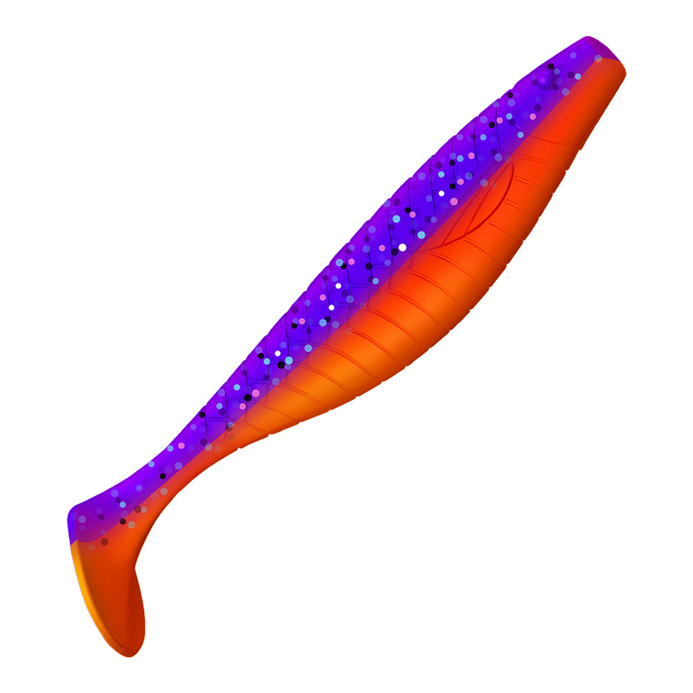 Приманка ZUB-PROVOCATOR 123мм(4,8")-5шт, (цвет 021) фиолетовый верх -красный низ