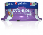 Оптический диск Verbatim DVD+R DL 8x 8,5GB AZO Wide Inkjet Printable no ID, Cake Box, 25 шт.
