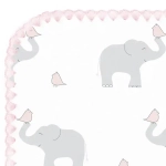 SwaddleDesigns SD-460PP Фланелевая пеленка для новорожденного - Elephant & Chickies, Pastel Pink