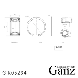 Подшипник ступицы передний MB W163 ML230/320/430 GANZ GIK05234