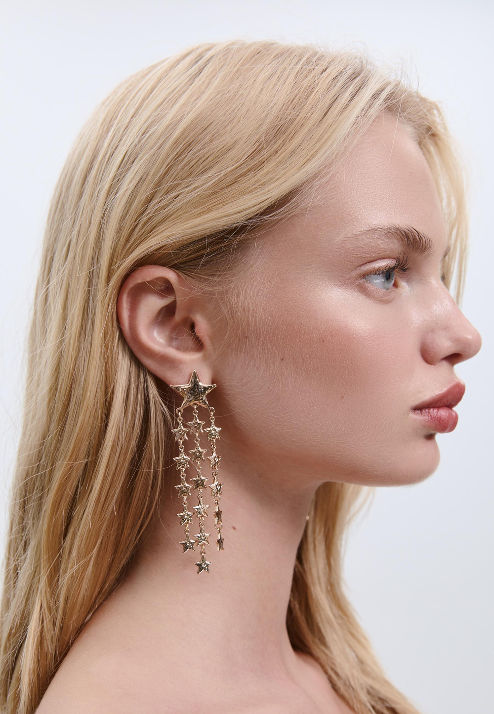 STRADIVARIUS Каскадные серьги-подвески в форме звезд, золотой