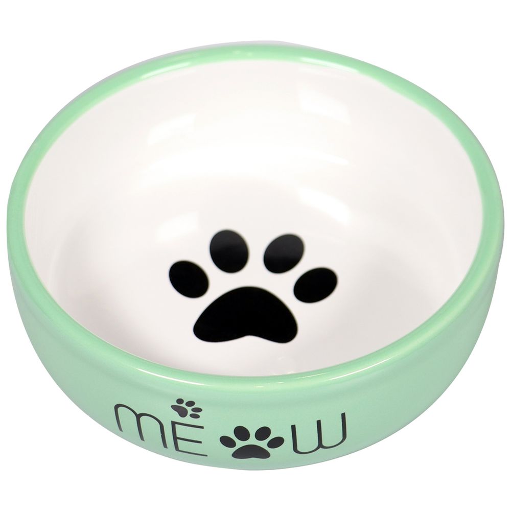Миска Mr.Kranch керамическая для кошек MEOW 380 мл зеленая Миска Mr.Kranch керамическая для кошек MEOW 380 мл зеленая