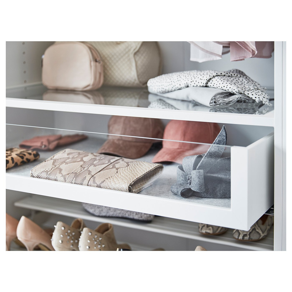 IKEA KOMPLEMENT  (ИКЕА КОМПЛЕМЕНТ)  -  Ящик со стеклянным фасадом - белый 50х58 см
