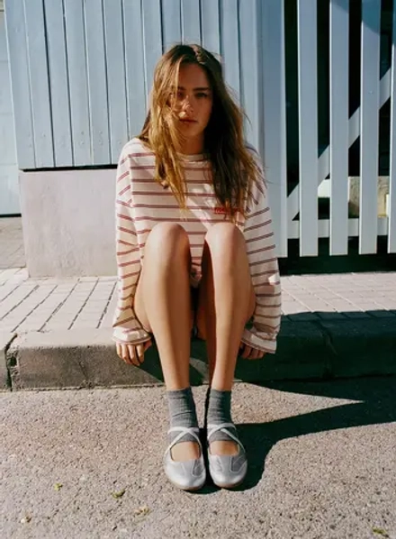 PULL&BEAR Спортивные балетки, серебряный