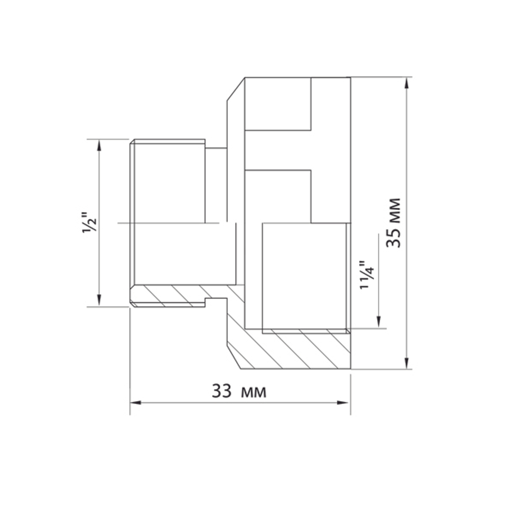 Переходник 1 1/4'' - 1/2'' вн/нар VRT® никель