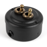 Переключатель (проходной) ретро тумблерный 2 кл. Черный "Black matt" VINTAGE-BRASS 30402-5 / 2 группы света, проходной