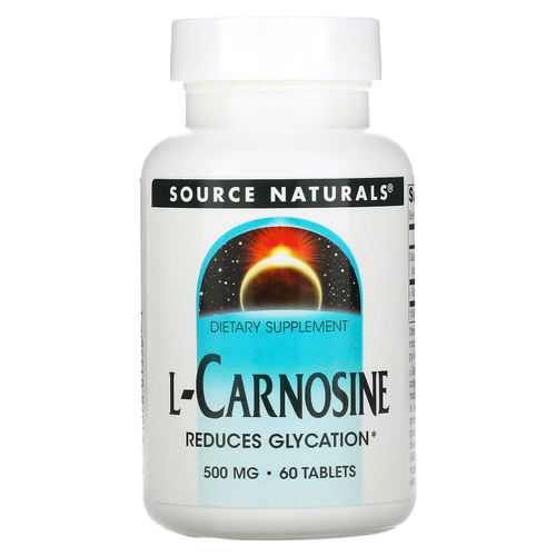 Source Naturals, L-карнозин, 500 мг, 60 таблеток