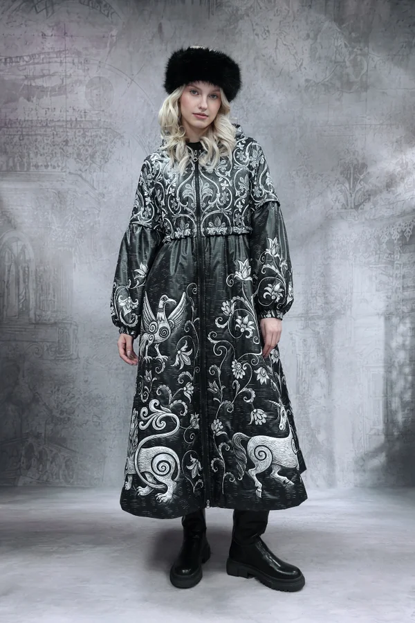 Coat “Nimfa. Bas-Reliefs in Linocut” (A. Ostrovskaya)