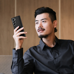 Чехол черного цвета с премиальной искусственной кожи от Dux Ducis для Samsung Galaxy Z Fold 6, серия Bril Series Case