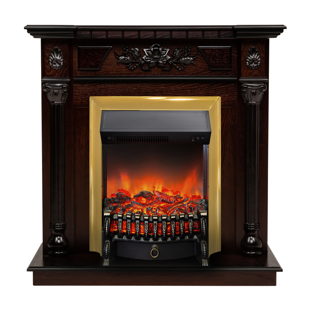 Каминокомплект Real Flame Dacota AO с очагом Fobos Lux Brass