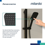 Лейка для душа Milardo ILS1FBSM18 Идеал Спа (Ideal Spa) квадрат, 1 режим, ЧЕРНЫЙ матовый, коробка