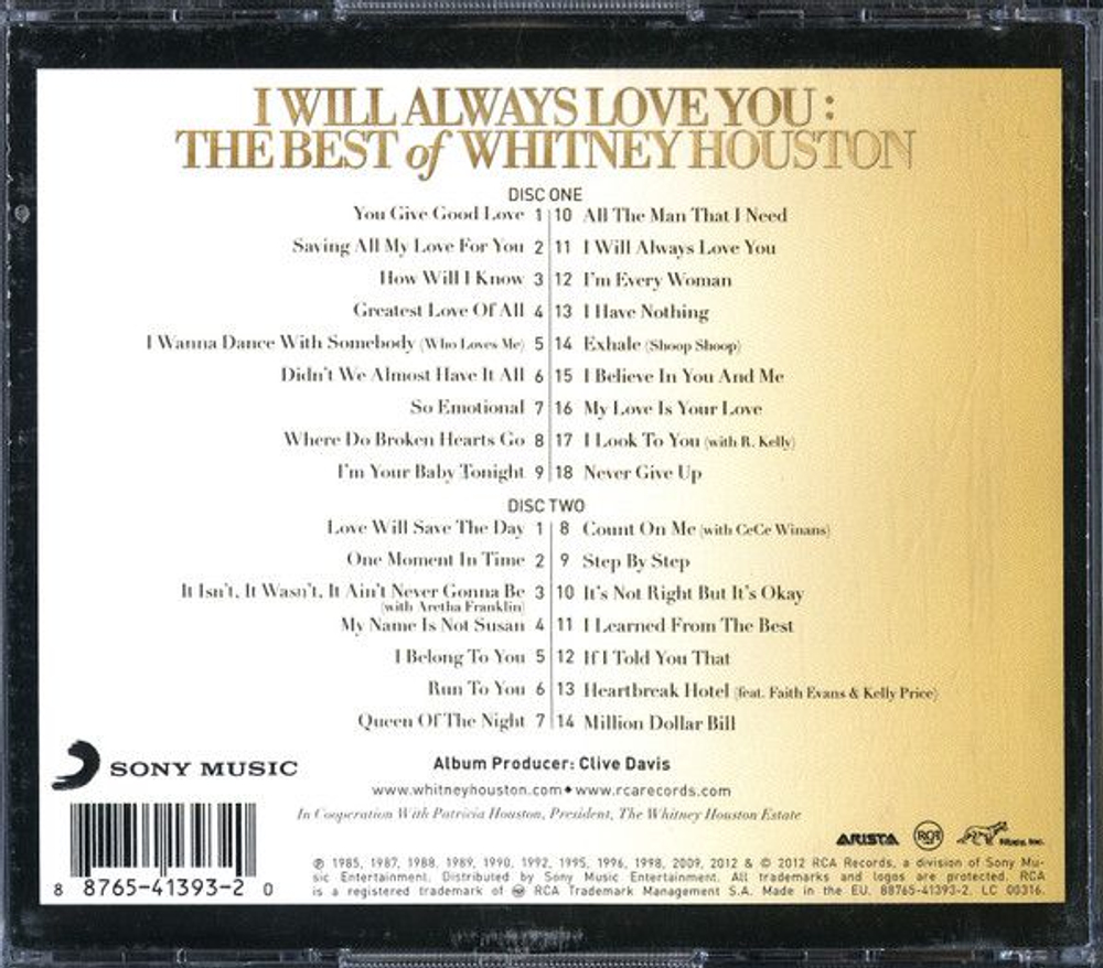 Whitney Houston — I Will Always Love You: The Best Of Whitney Houston (CD)