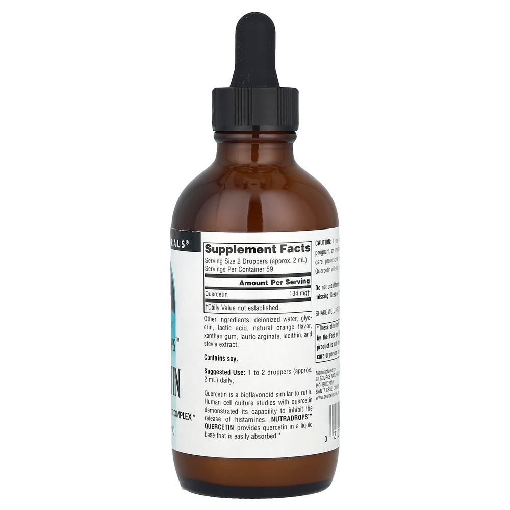 Source Naturals, NutraDrops™, кверцетин, 134 мг, 118,28 мл (4 жидк. унции)