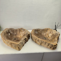 Раковина из окаменелого дерева ПАРА! OD-62096 55x55x15 2шт из натурального камня