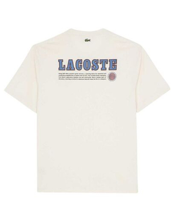 Мужская теннисная футболка Lacoste Multi Print Jersey - ecru white
