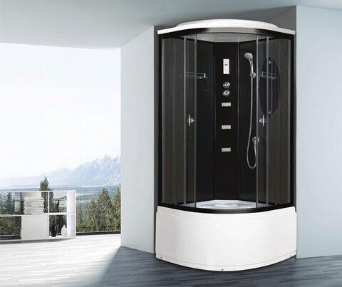 Душевая кабина Niagara Ultra NG-212-01N (100х100х220) высокий поддон(48см),черный,стекло тонированное