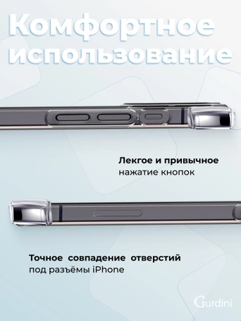 Чехол накладка iPhone 12 Mini 5.4" Gurdini силикон противоударный прозрачный