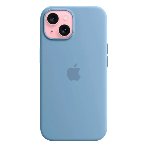 Силиконовый чехол с поддержкой MagSafe Apple Silicone Case для iPhone 15, Winter Blue (Зимняя синева)