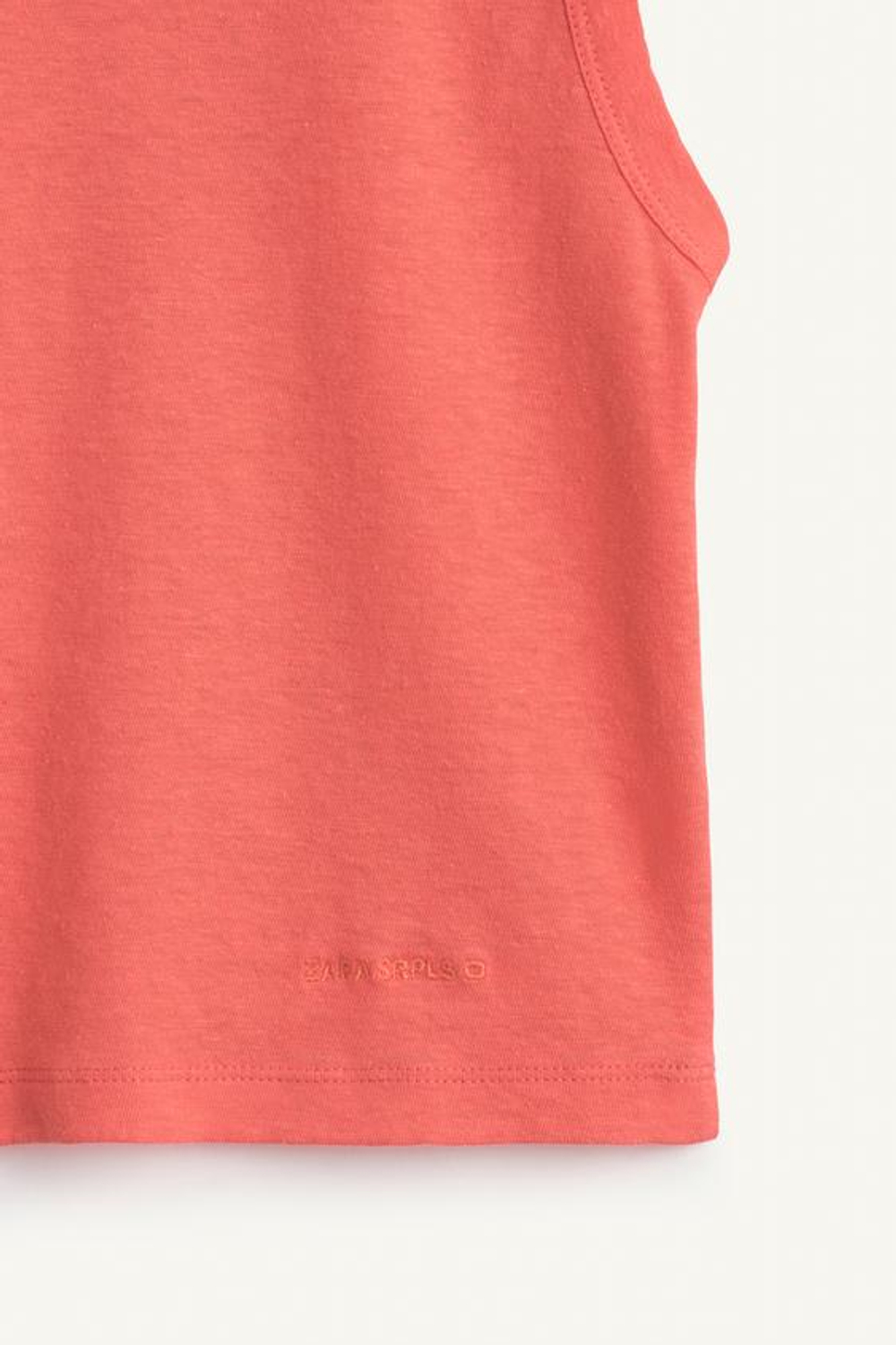 ZARA ТОП С КРУГЛЫМ ВЫРЕЗОМ, ОРАНЖЕВЫЙ МЕЛАНЖ