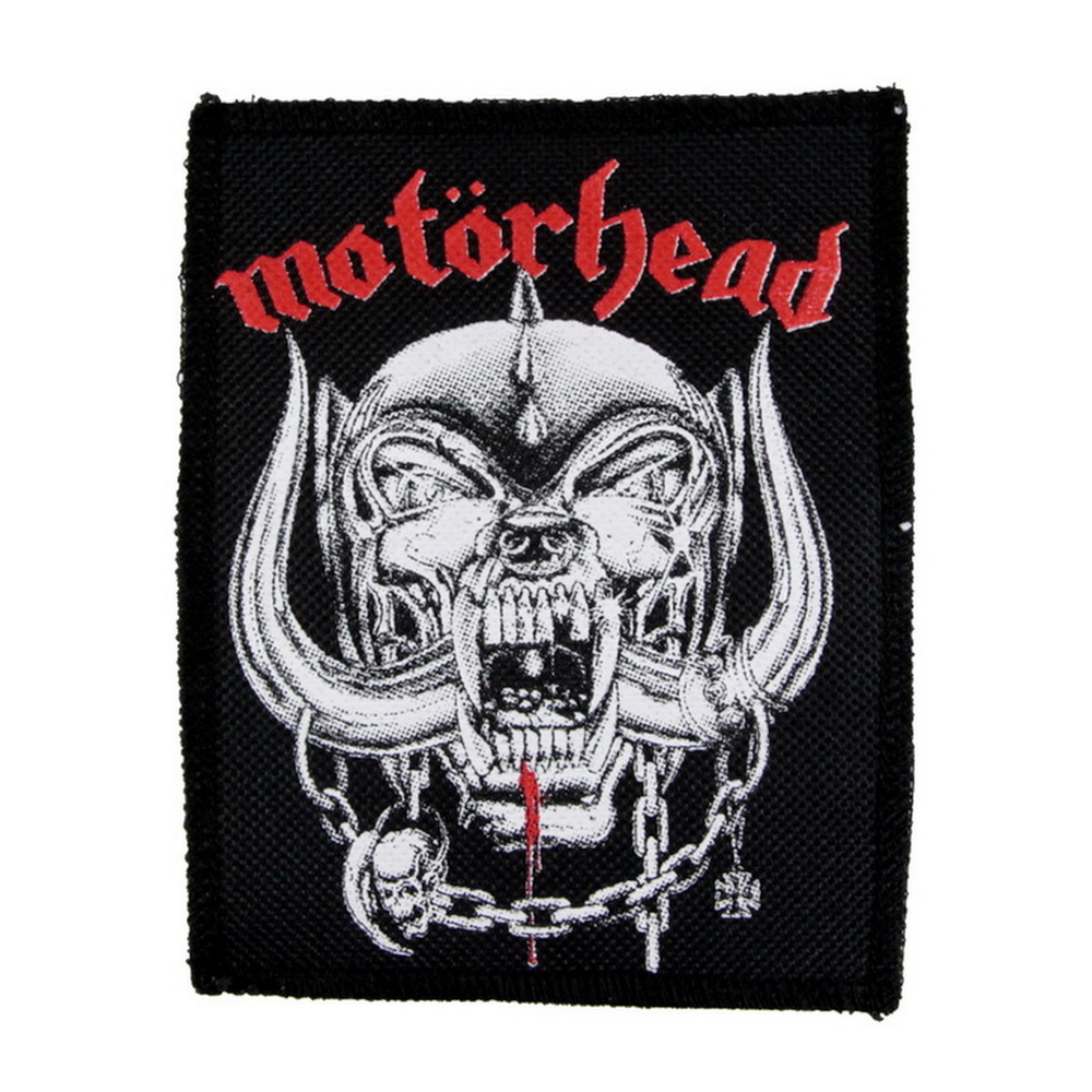 Нашивка Motorhead England красная надпись (95X115)