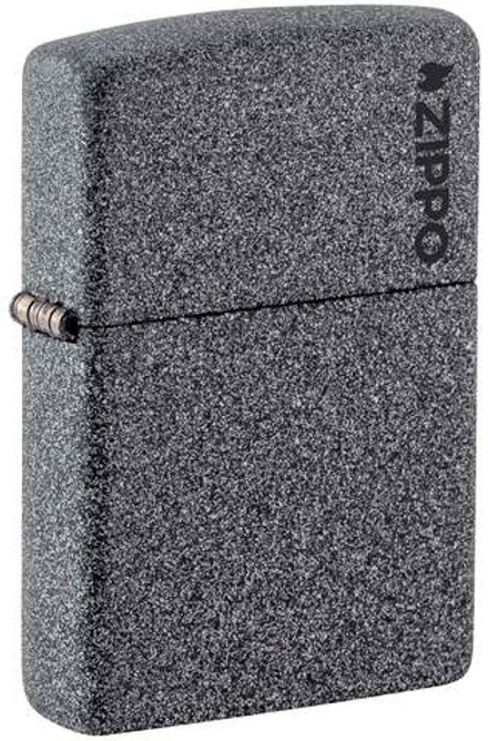Зажигалка ZIPPO Logo с покрытием Iron Stone, латунь/сталь, серая, матовая, 38x13x57 мм, шт