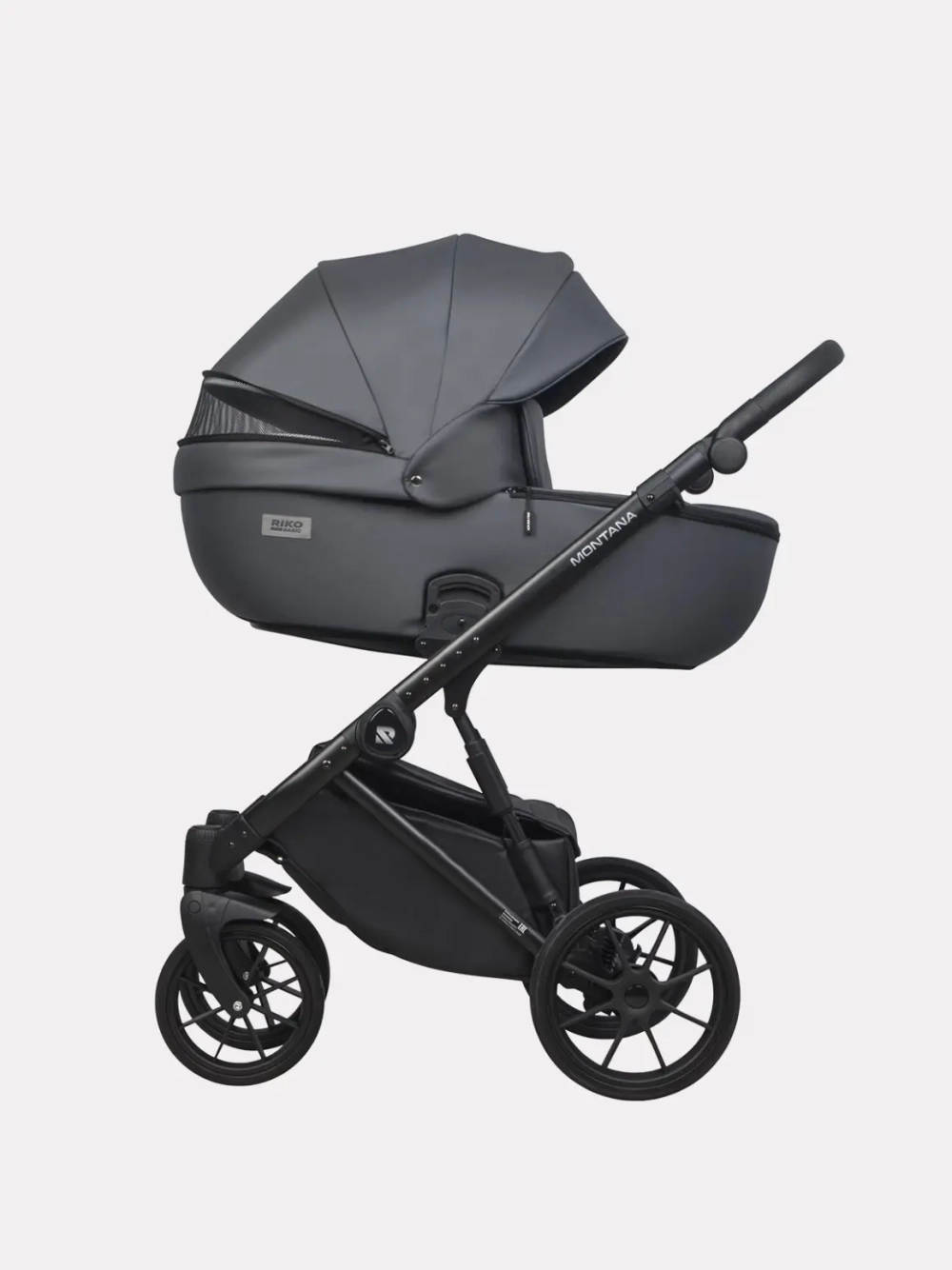 Коляска 2 в 1 Riko Basic Montana Ecco цвет 24 Graphite (графит)