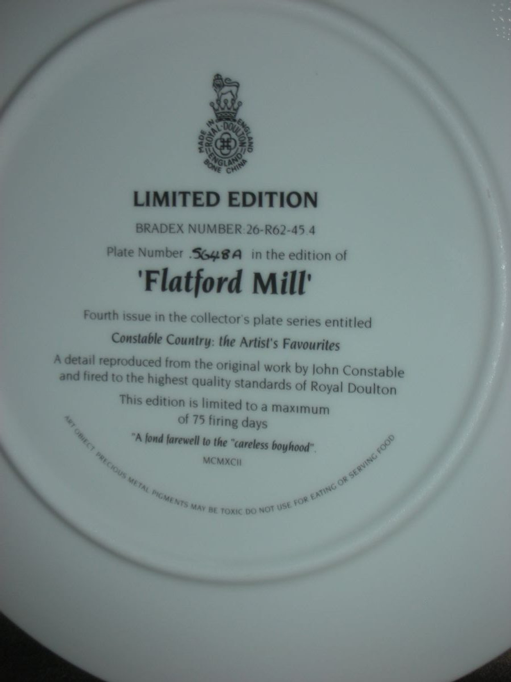 Тарелка. Фарфор. Сцена на судоходной реке. Royal Doulton. Англия