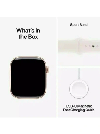 Умные часы Apple Watch Series 10 GPS + Cellular 46 мм Gold Titanium Case with Starlight Sport Band - M/L