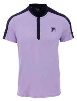 Детская теннисная футболка Fila Henley-Shirt Taavi - lavender/aqua blue graphic comb