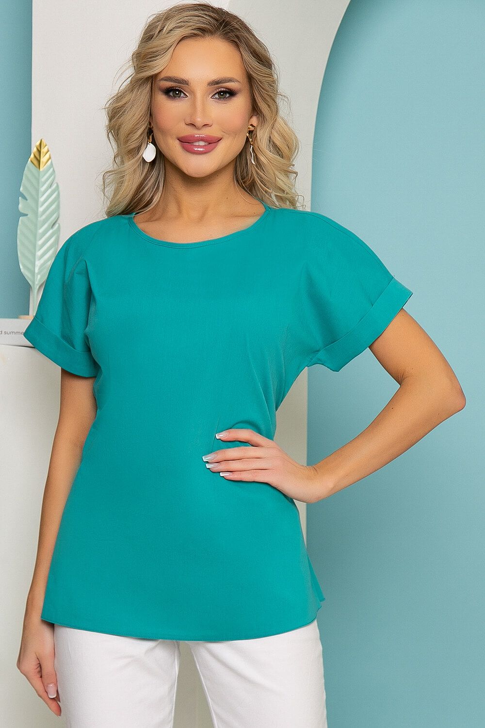 Блуза "Красотка" (зеленое море) Б3535 LT Collection (Акция)