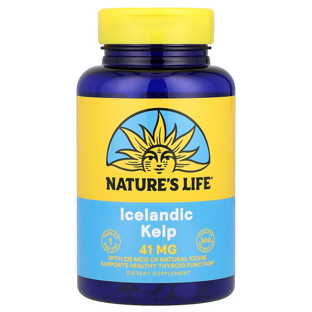 Nature's Life, исландский келп, 41 мг, 500 таблеток