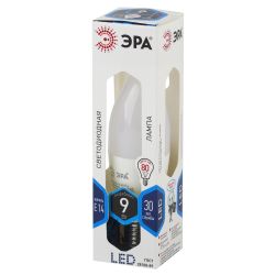 Лампа светодиодная ЭРА STD LED BXS-9W-840-E14 9Вт свеча на ветру нейтральный белый свет Е14 | Лампы cветодиодные Свеча (B/C)