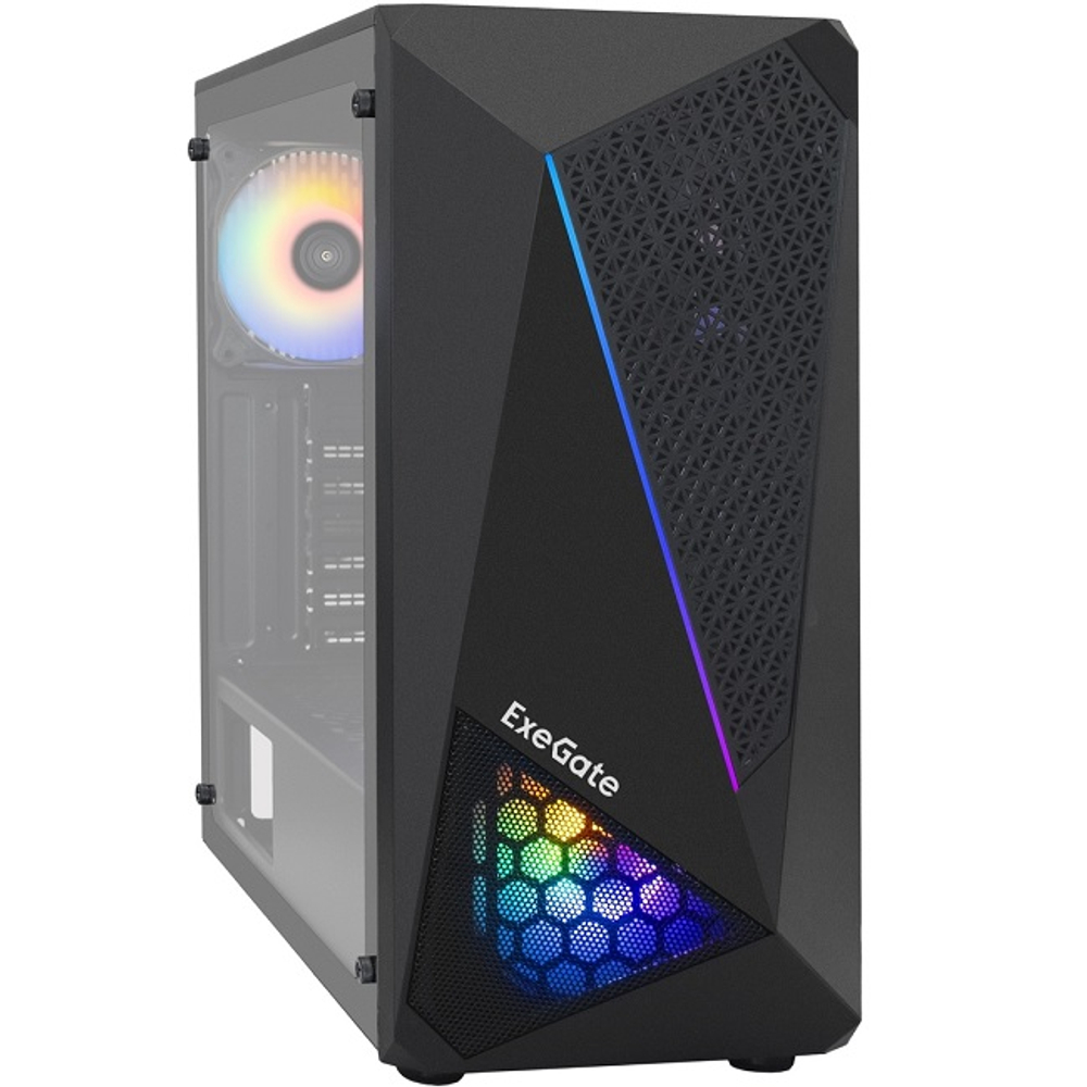 Корпус Midi-Tower ExeGate Evolution EVO-8225 RGB, черный (EX292858RUS)