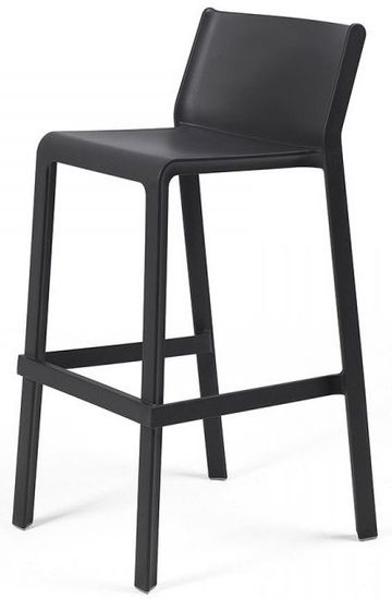 Стул пластиковый барный Trill Stool антрацит Италия