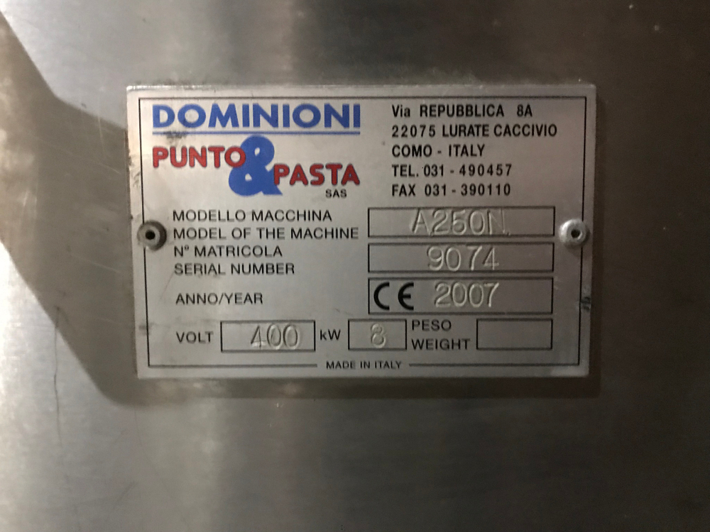 Пельменная линия Dominioni D250N + A250N (Италия)