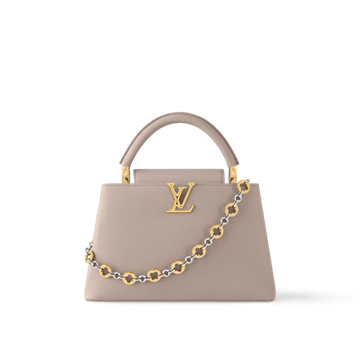 Louis Vuitton Capucines MM Taurillon Grigio Galet