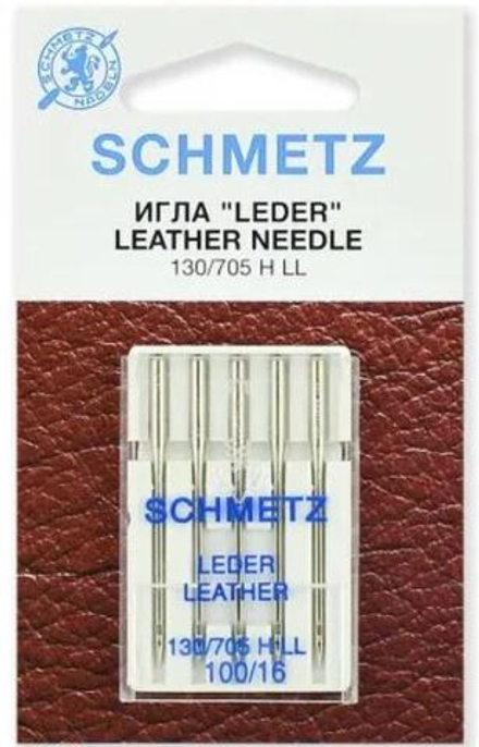 Иглы для кожи Schmetz 130/705H LL № 100, 5 шт.