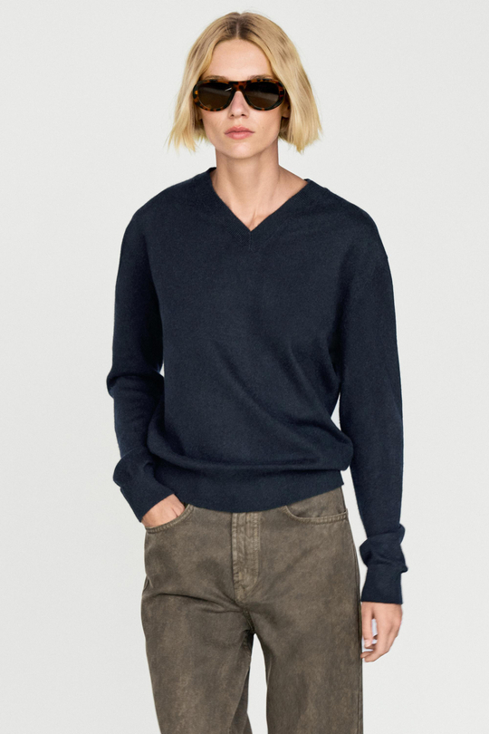 Massimo Dutti Свитер из 100% кашемира, глубокий синий