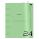 Тетрадь 24л.,линия,пласт.обложка "UniTone. Green"(BG)