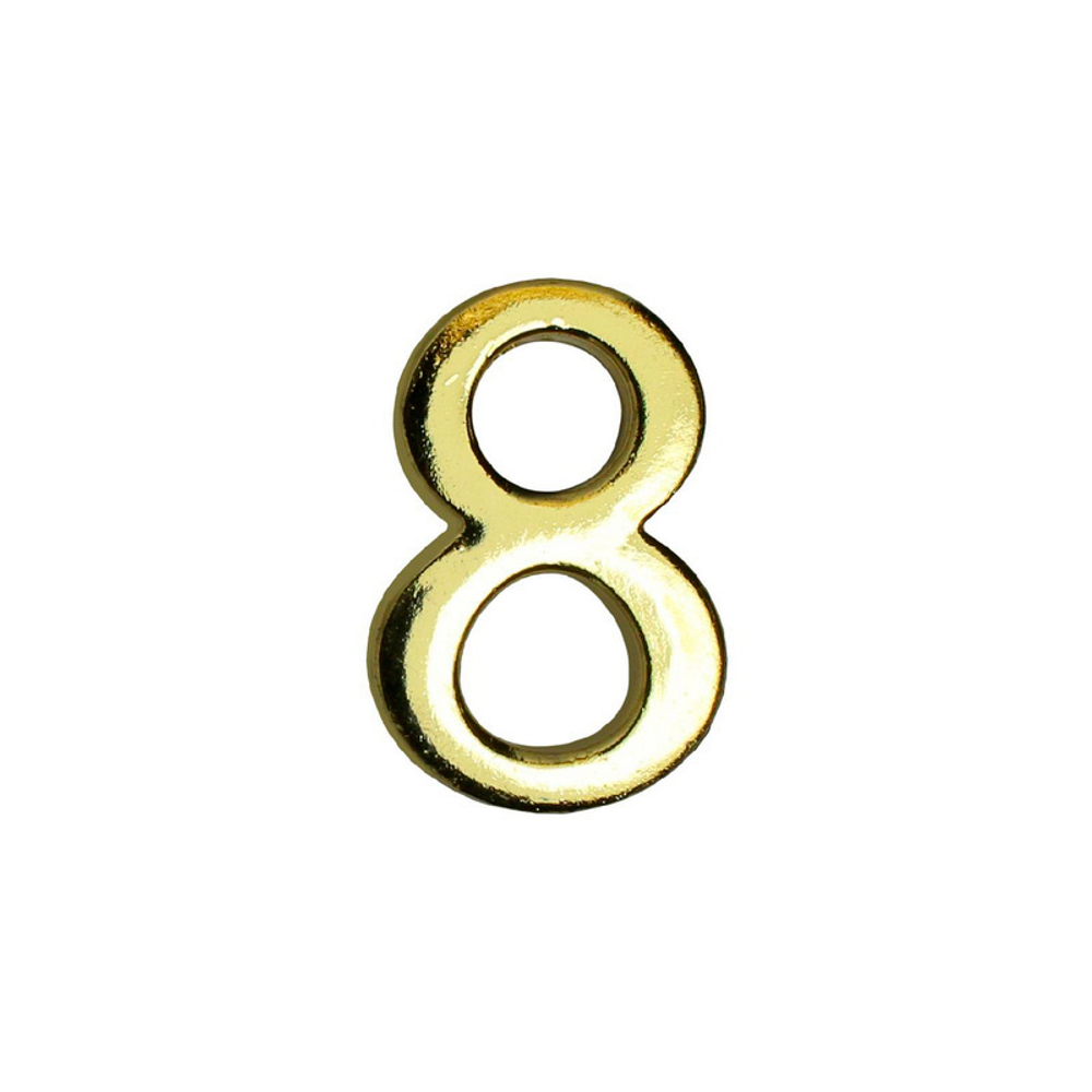 Цифра дверная АЛЛЮР золото "8" на клеевой основе/20
