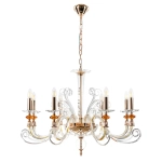Люстра Crystal Lux CATARINA SP8 V2 GOLD/TRANSPARENT-COGNAC 1361/308