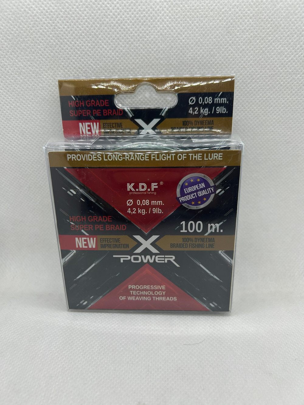 Шнур плетеный X-Power, диаметр 0.08мм, длина 100м, разрывная нагрузка 4.3 кг