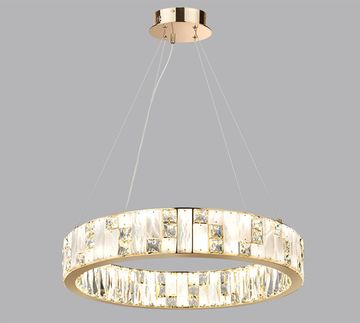 Подвесная хрустальная светодиодная люстра 80W 3700К 5072/80L золото Crossa Odeon Light