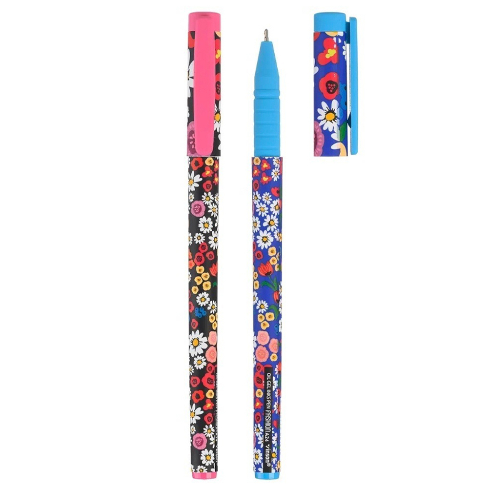 Ручка шариковая, масляная, Vinson, синие чернила, серия "Flower garden", 20 шт