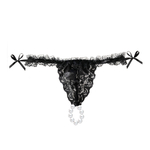 Эротический набор Клубничный соблазн и Жемчужная страсть INTT Black Brazilian Panty and Strawberry Slide Gel Set